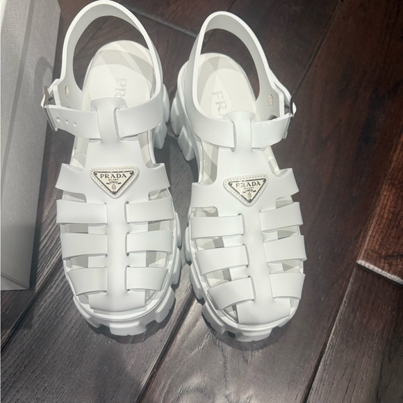 Prada Women's White Sandals - Picture 1 of 6